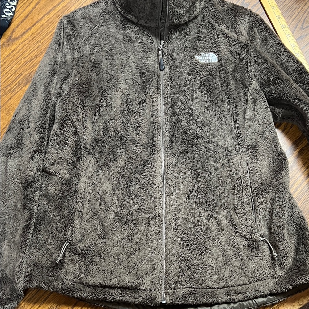 The North Face Brown Plush Fleece Jacket with Black Logo Tag